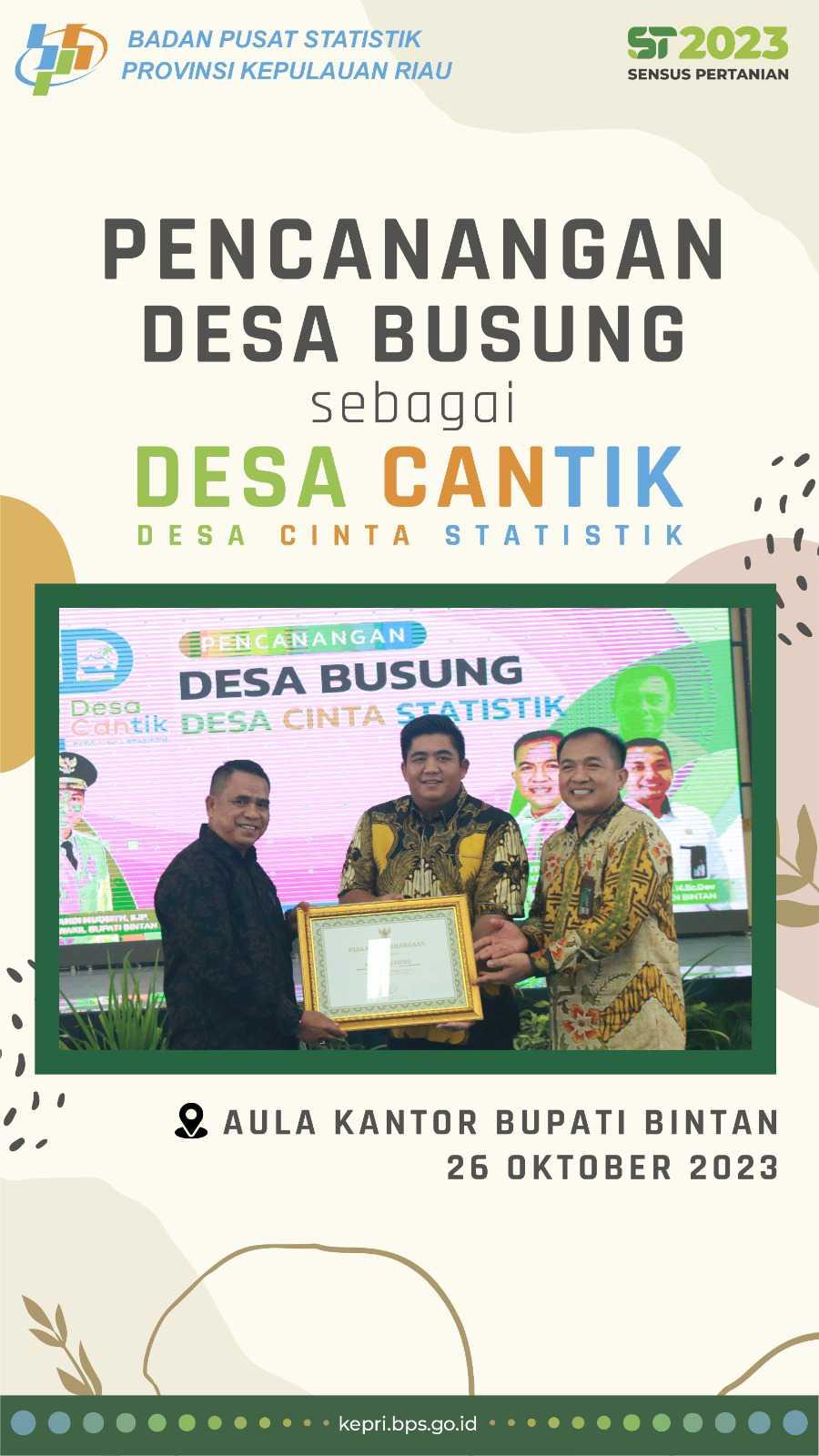 Pencanangan Desa Busung sebagai Desa Cantik di Kabupaten Bintan