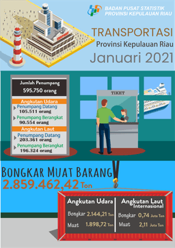 Perkembangan Transportasi Udara Dan Laut Provinsi Kepulauan Riau Januari 2021